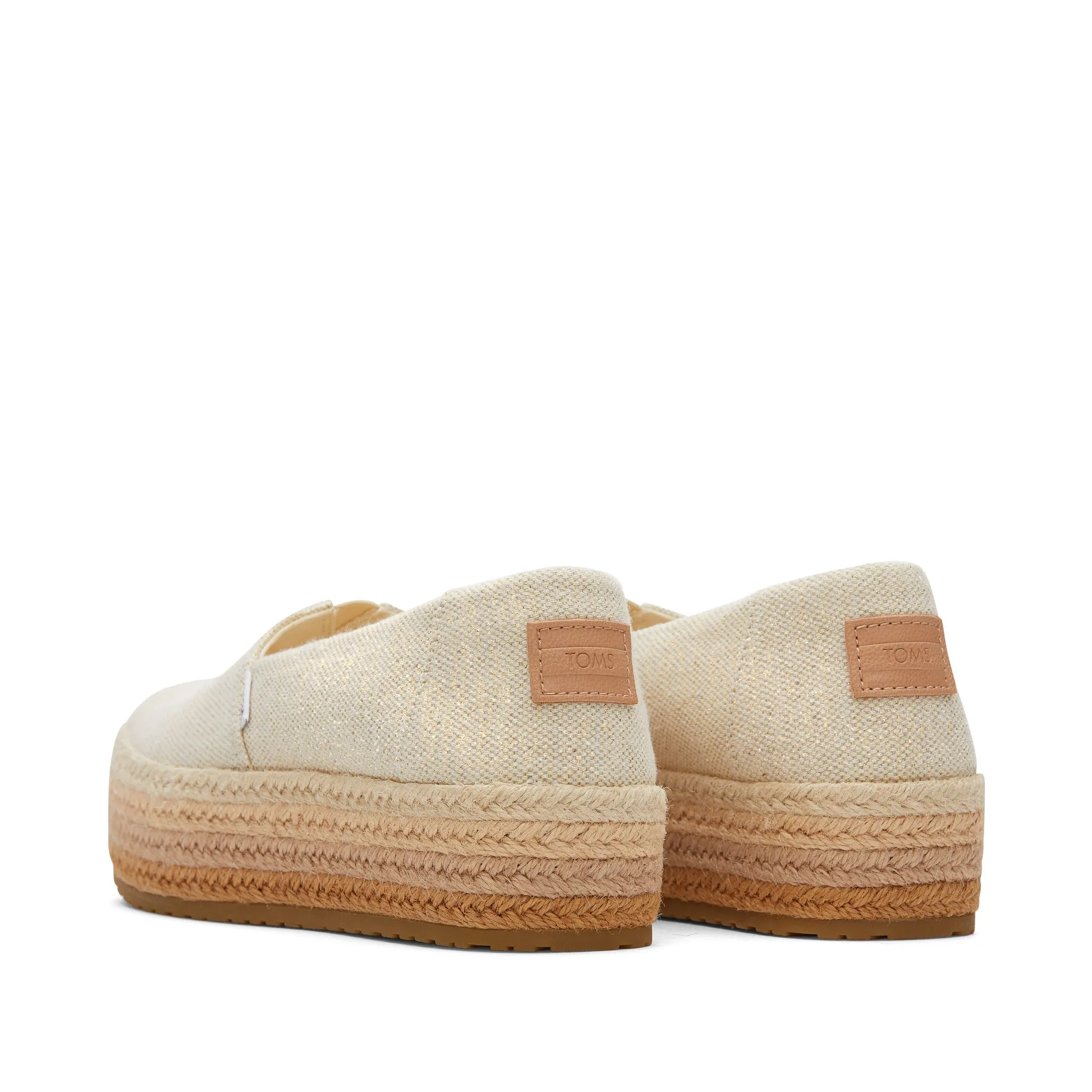 Valencia Metallic Linen Platform Espadrille