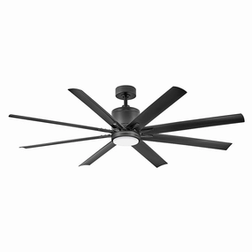 Vantage 66" LED Smart Fan Matte Black outdoor exterior fans for patio cooling
