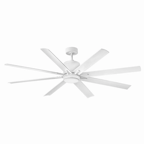 Vantage 66" LED Smart Fan Matte White outdoor exterior fans for patio cooling