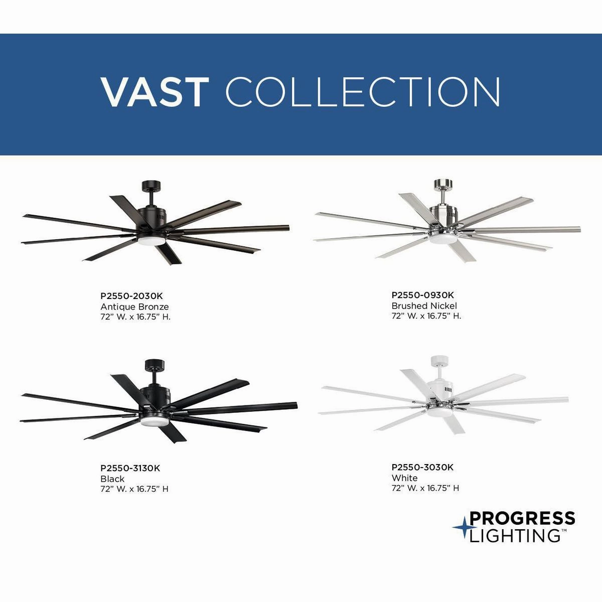 Vast 72"Ceiling Fan White