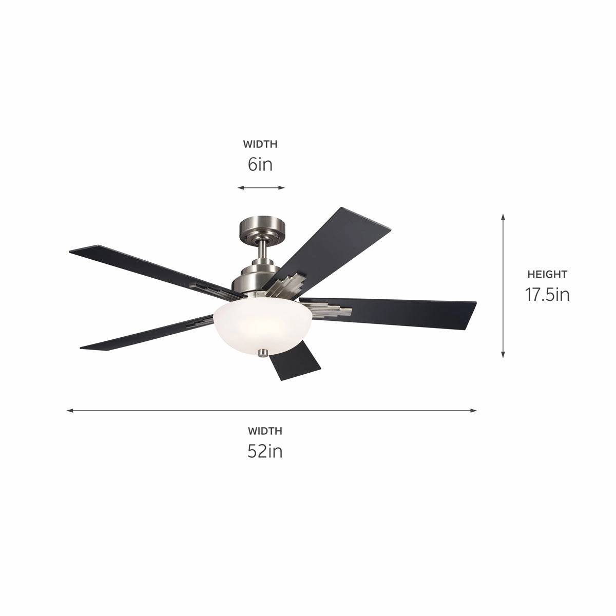 Vinea 52"Ceiling Fan Brushed Stainless Steel