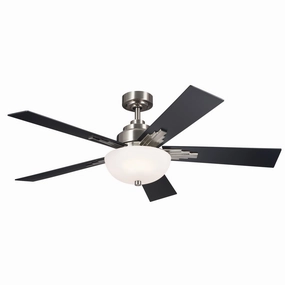 Vinea 52"Ceiling Fan Brushed Stainless Steel home fans with built-in timer settings