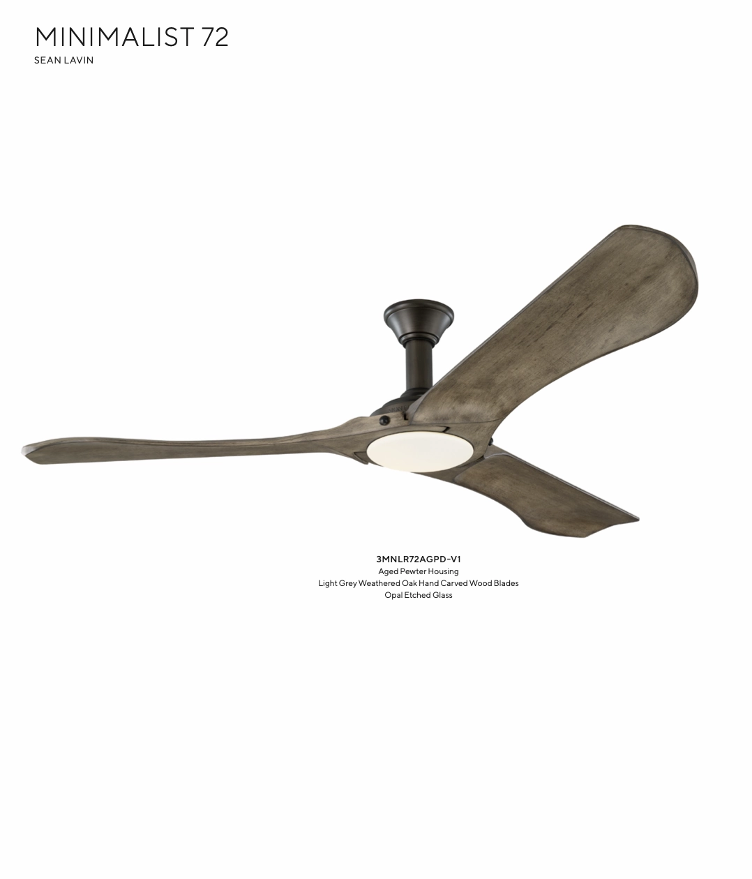 Visual Comfort Fan Minimalist Indoor/Outdoor DC Ceiling Fan with 16W LED and Remote
