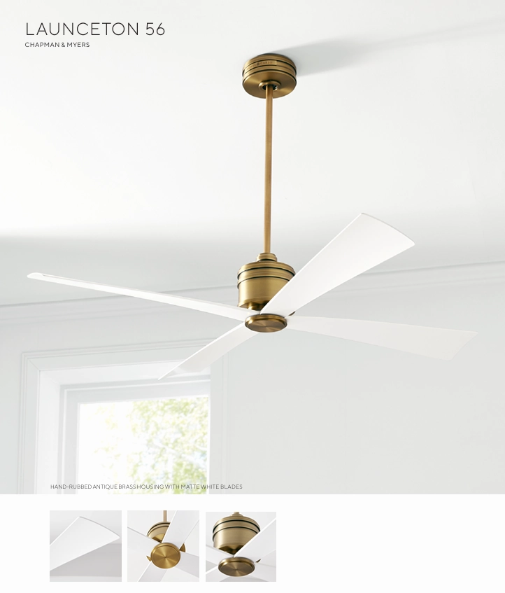 Visual Comfort Launceton 56" Indoor/Outdoor DC Ceiling Fan with Remote