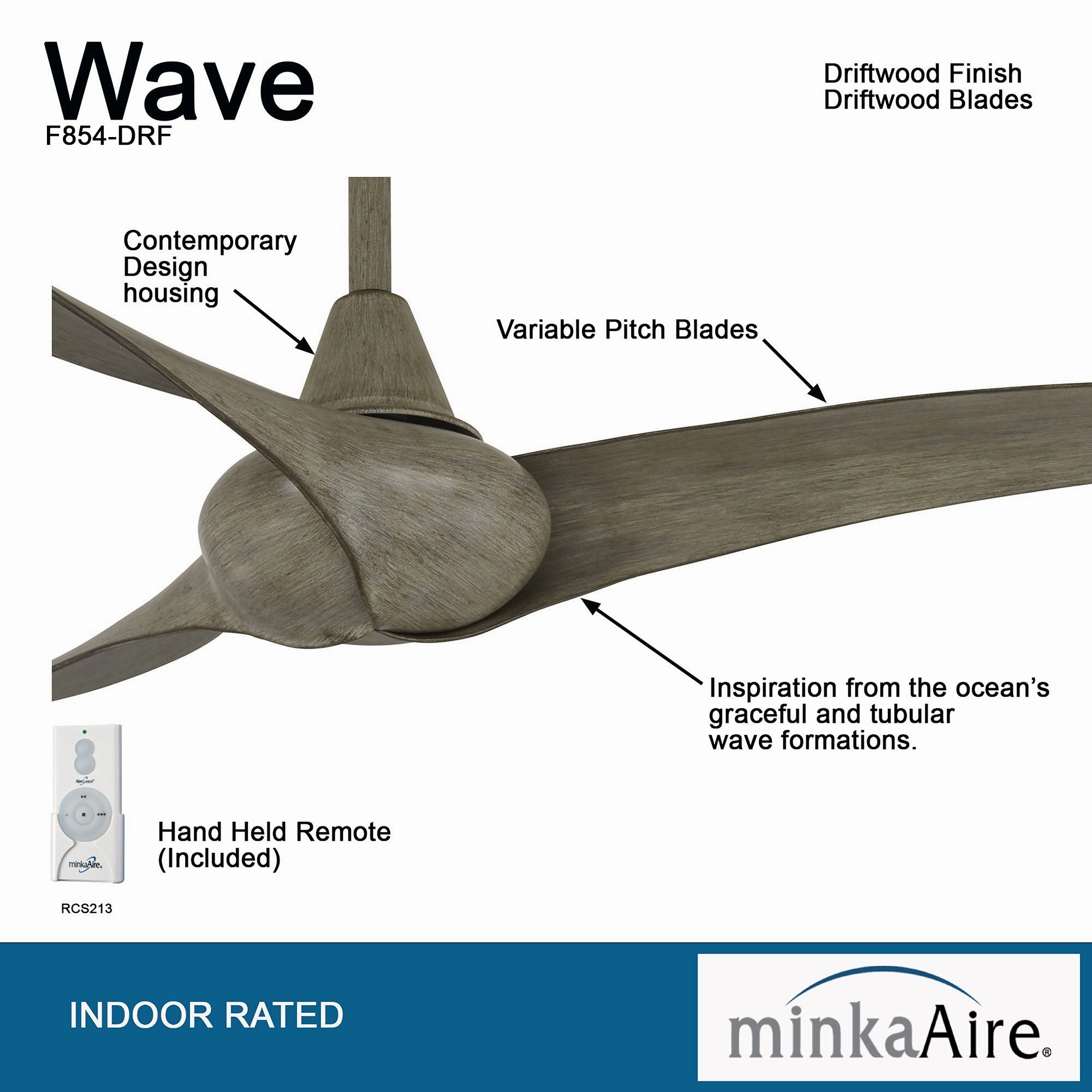Wave 44" 44"Ceiling Fan Driftwood