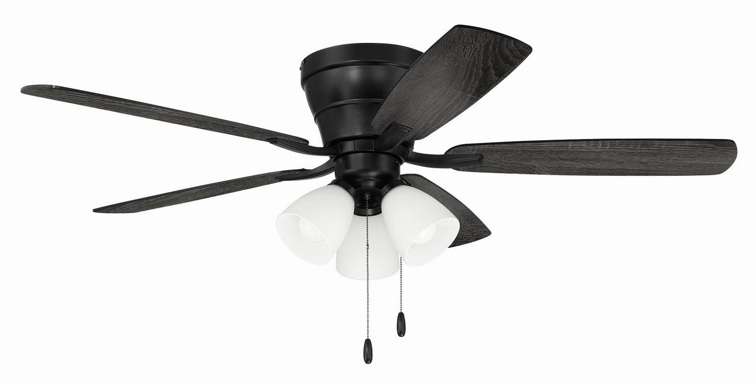 Wheeler 52 3-Light 52"Ceiling Fan Flat Black ifan smart fans for connected homes
