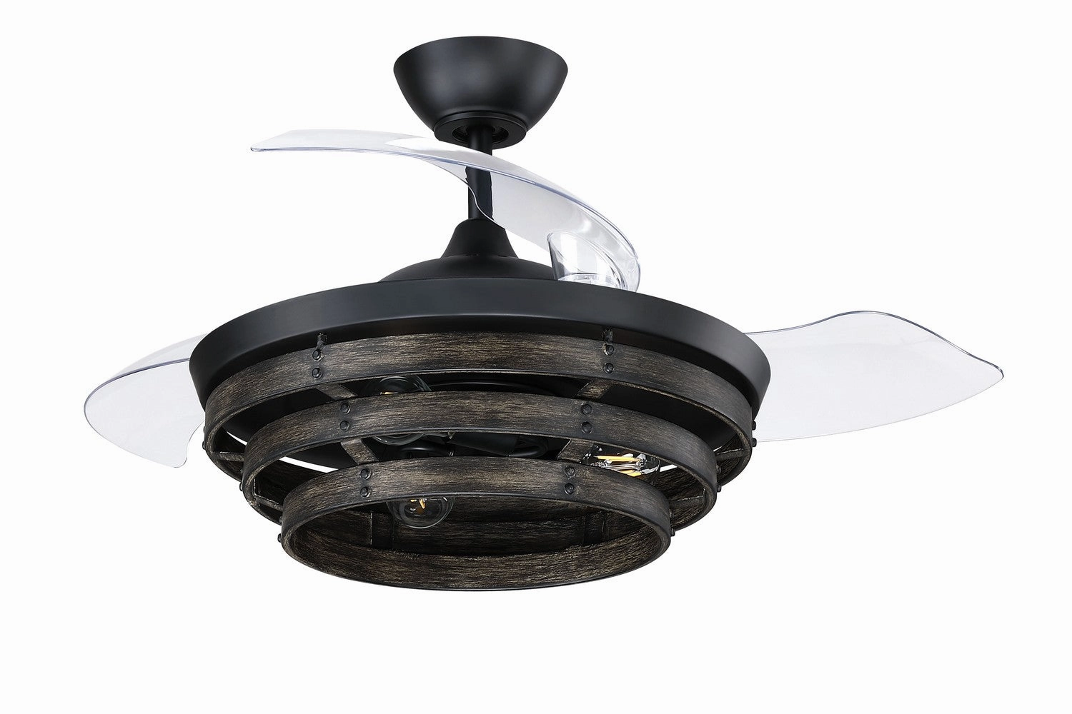 Whiskey 42 Hidden Blades 42"Ceiling Fan Flat Black best small fans for home and travel
