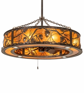 Whispering Pines 12 Light Chandel-Air oscillating electric fans for full room circulation
