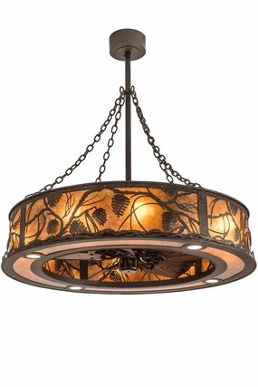Whispering Pines 12 Light Chandel-Air large electric fans for spacious rooms