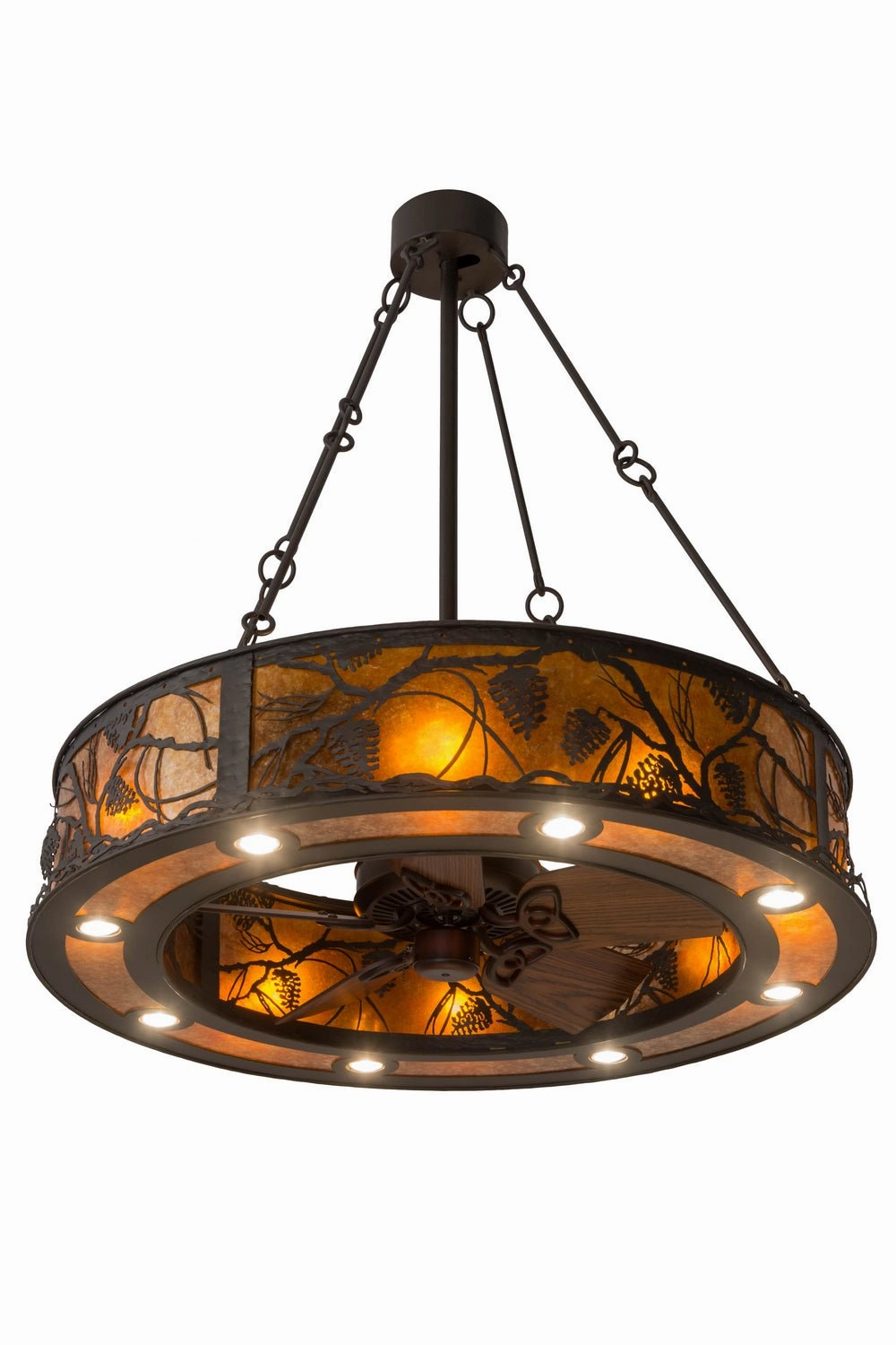 Whispering Pines 16 Light Chandel-Air home fans with built-in timer settings