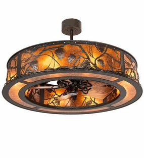Whispering Pines Eight Light Chandel-Air adjustable fans for targeted cooling