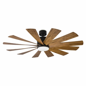 Windflower 60"Ceiling Fan Matte Black/Distressed Koa sleek design electric fans for modern homes