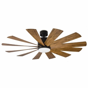 Windflower 60"Ceiling Fan Matte Black/Distressed Koa weatherproof fans for outdoor environments