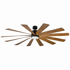 Windflower 80"Ceiling Fan Matte Black/Distressed Koa weatherproof fans for outdoor environments