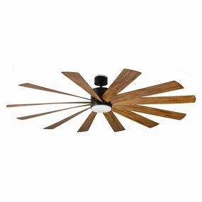 Windflower 80"Ceiling Fan Matte Black/Distressed Koa weatherproof fans for outdoor environments