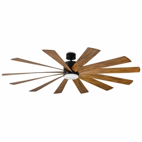 Windflower 80"Ceiling Fan Matte Black/Distressed Koa weatherproof fans for outdoor environments