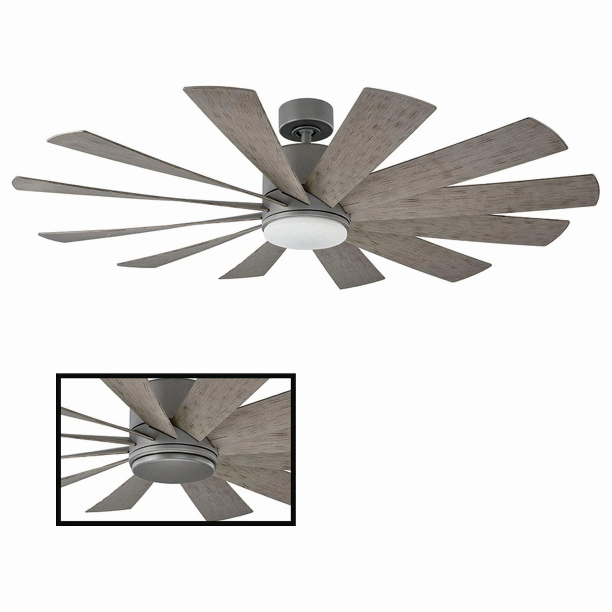 Windflower Indoor/Outdoor 12-Blade 60" Smart Ceiling Fan with LED Light Kit
