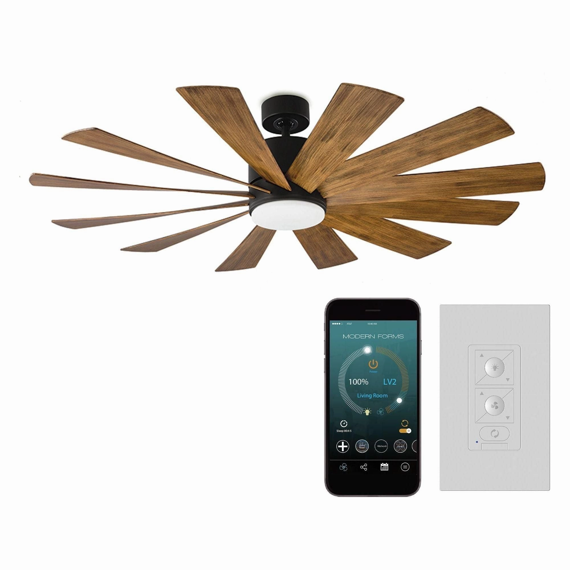 Windflower Indoor/Outdoor 12-Blade 60" Smart Ceiling Fan with LED Light Kit