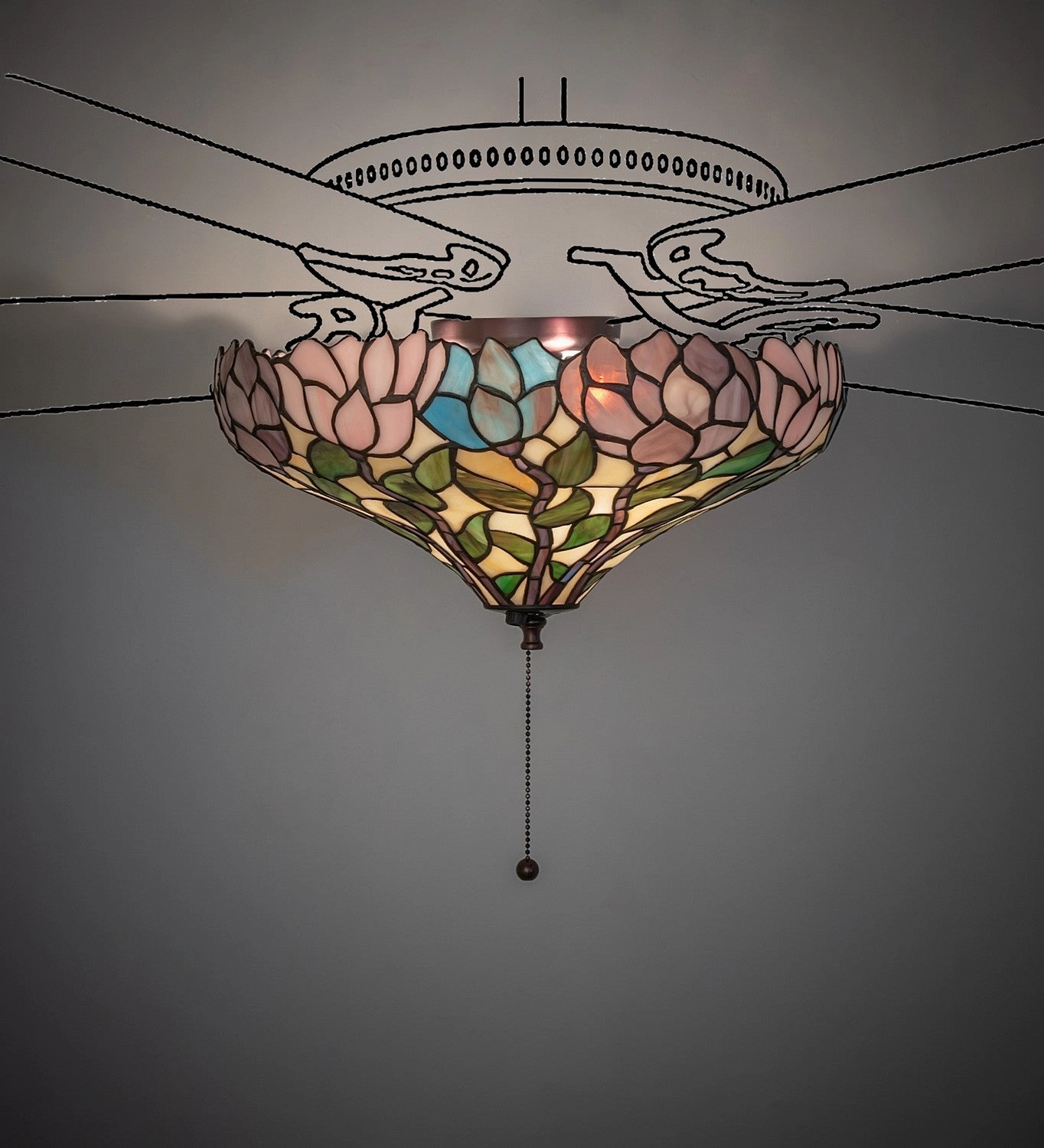 Wisteria Three Light Fan Light Fixture