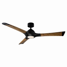 Woody 60"Ceiling Fan Matte Black/Distressed Koa weatherproof fans for outdoor environments