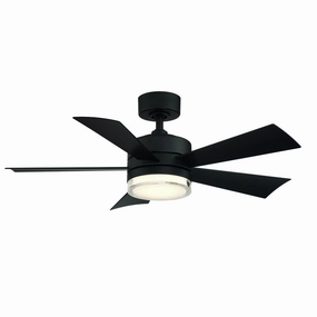 Wynd 52"Ceiling Fan Matte Black weatherproof fans for outdoor environments