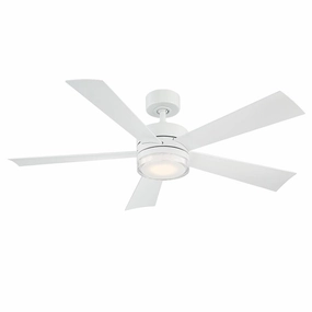 Wynd 52"Ceiling Fan Matte White weatherproof fans for outdoor environments
