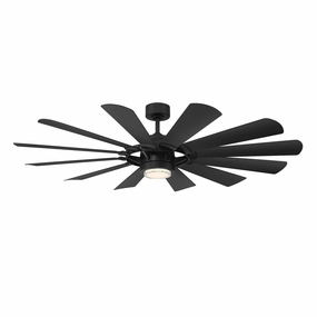Wynd Mill 65"Ceiling Fan Matte Black weatherproof fans for outdoor environments