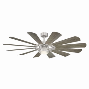 Wynd Mill 65"Ceiling Fan Steel/Weathered Wood outdoor exterior fans for patio cooling