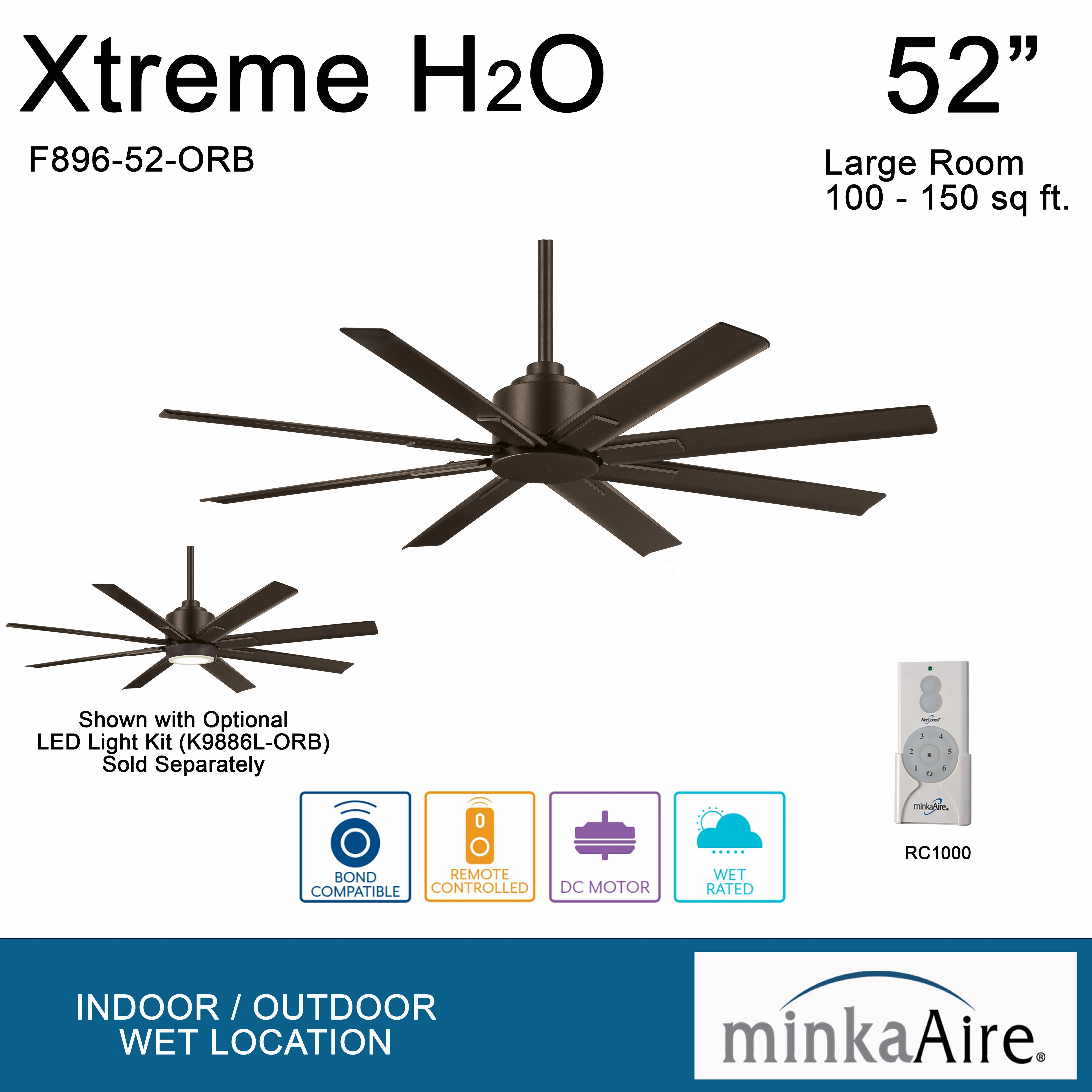 Xtreme H2O 52" 52" Ceiling Fan Oil Rubbed Bronze
