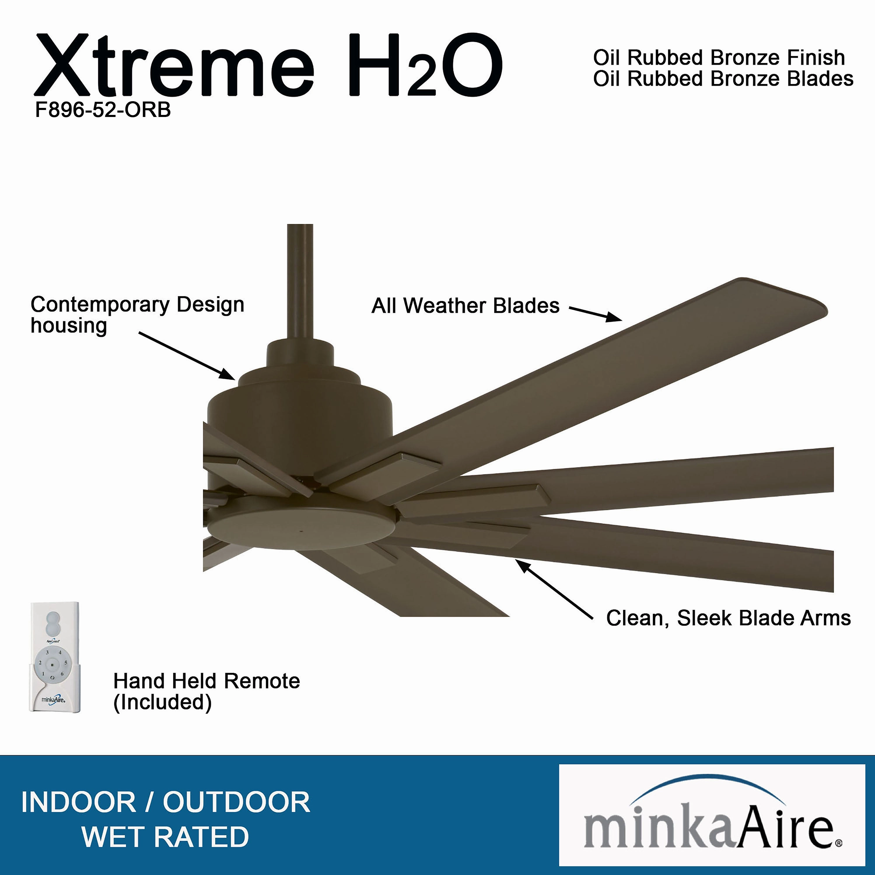 Xtreme H2O 52" 52" Ceiling Fan Oil Rubbed Bronze