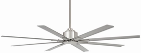 Xtreme H2O 65" 65" Ceiling Fan Brushed Nickel Wet weatherproof fans for outdoor environments