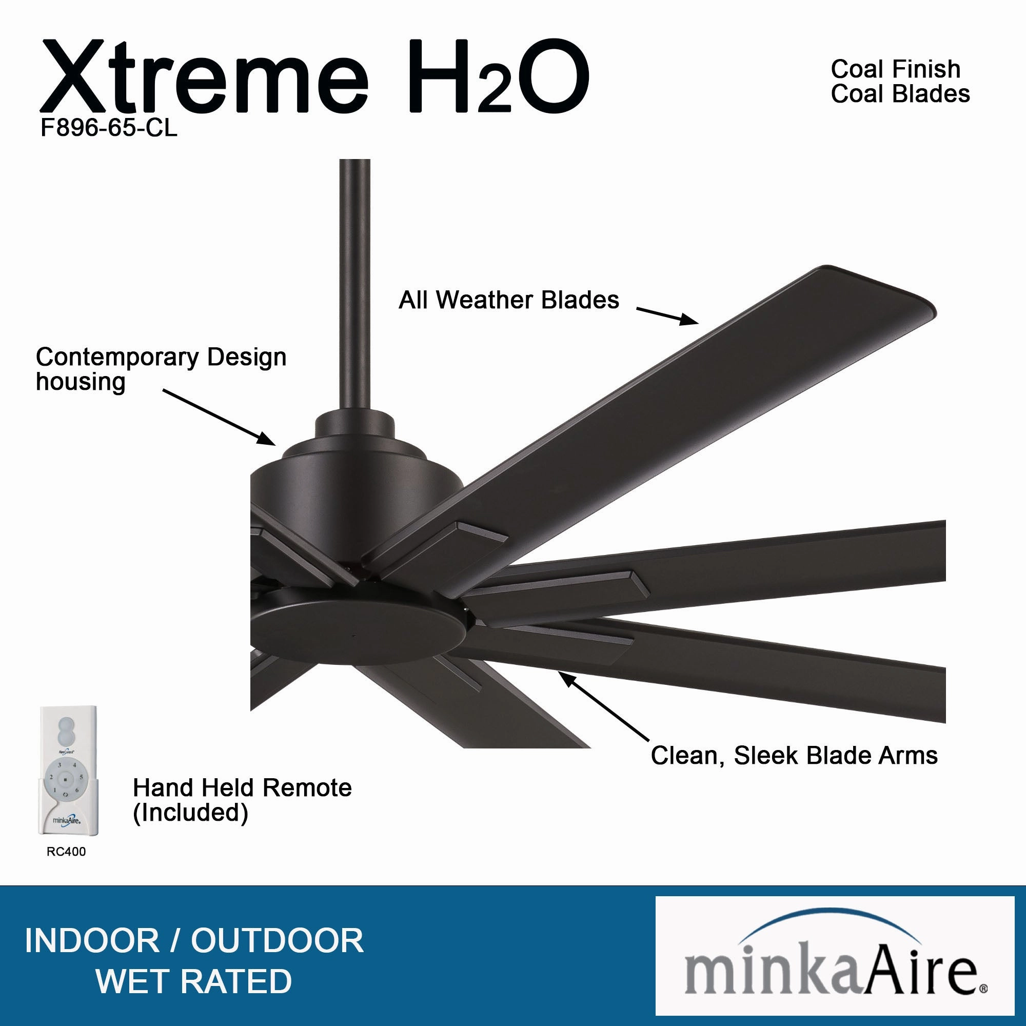 Xtreme H2O 65" 65" Ceiling Fan Coal