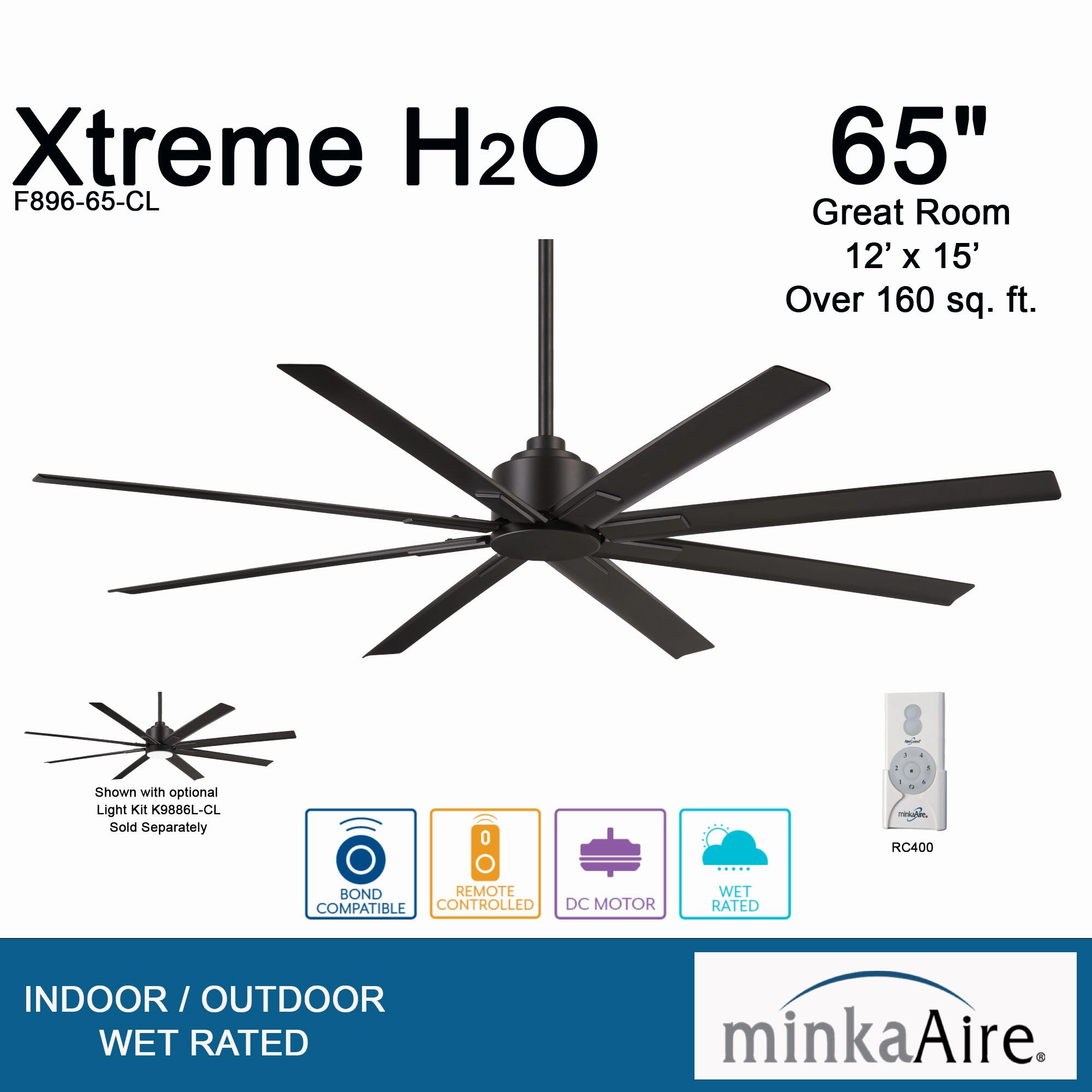 Xtreme H2O 65" 65" Ceiling Fan Coal