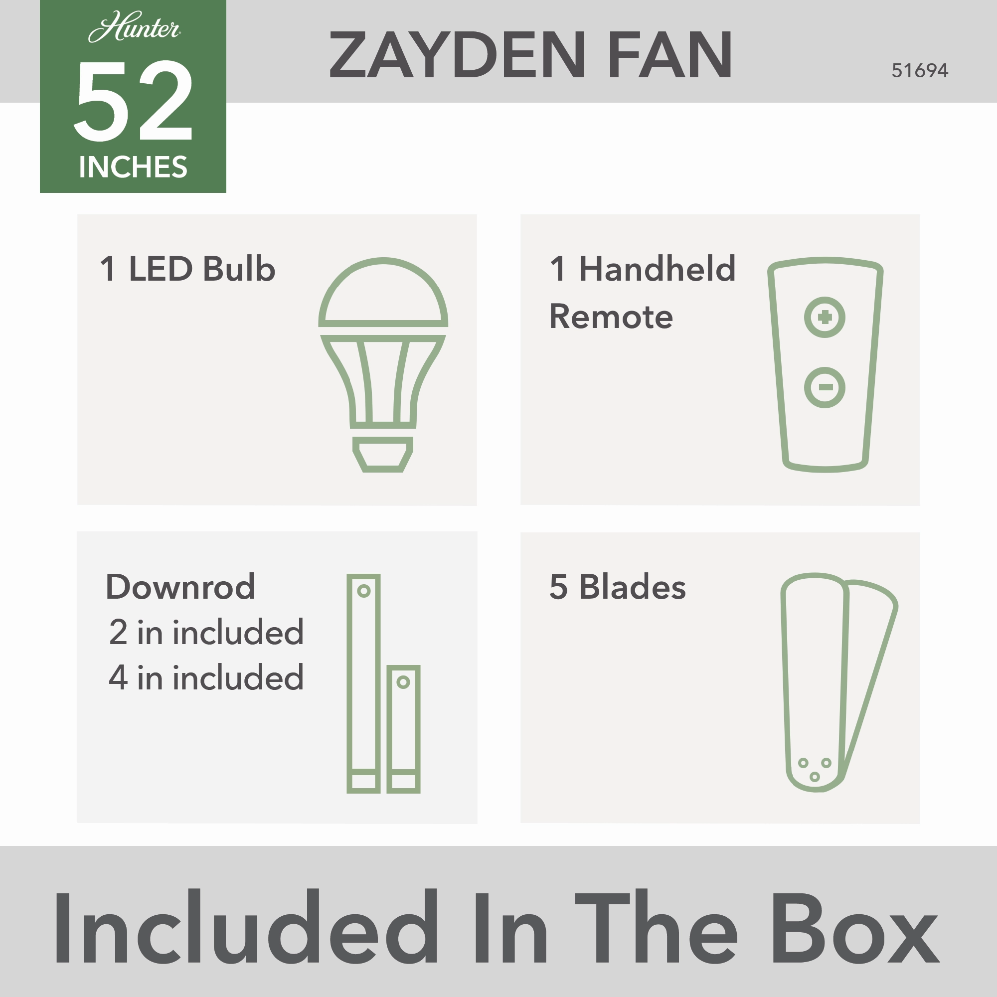 Zayden 52"Ceiling Fan Matte Black