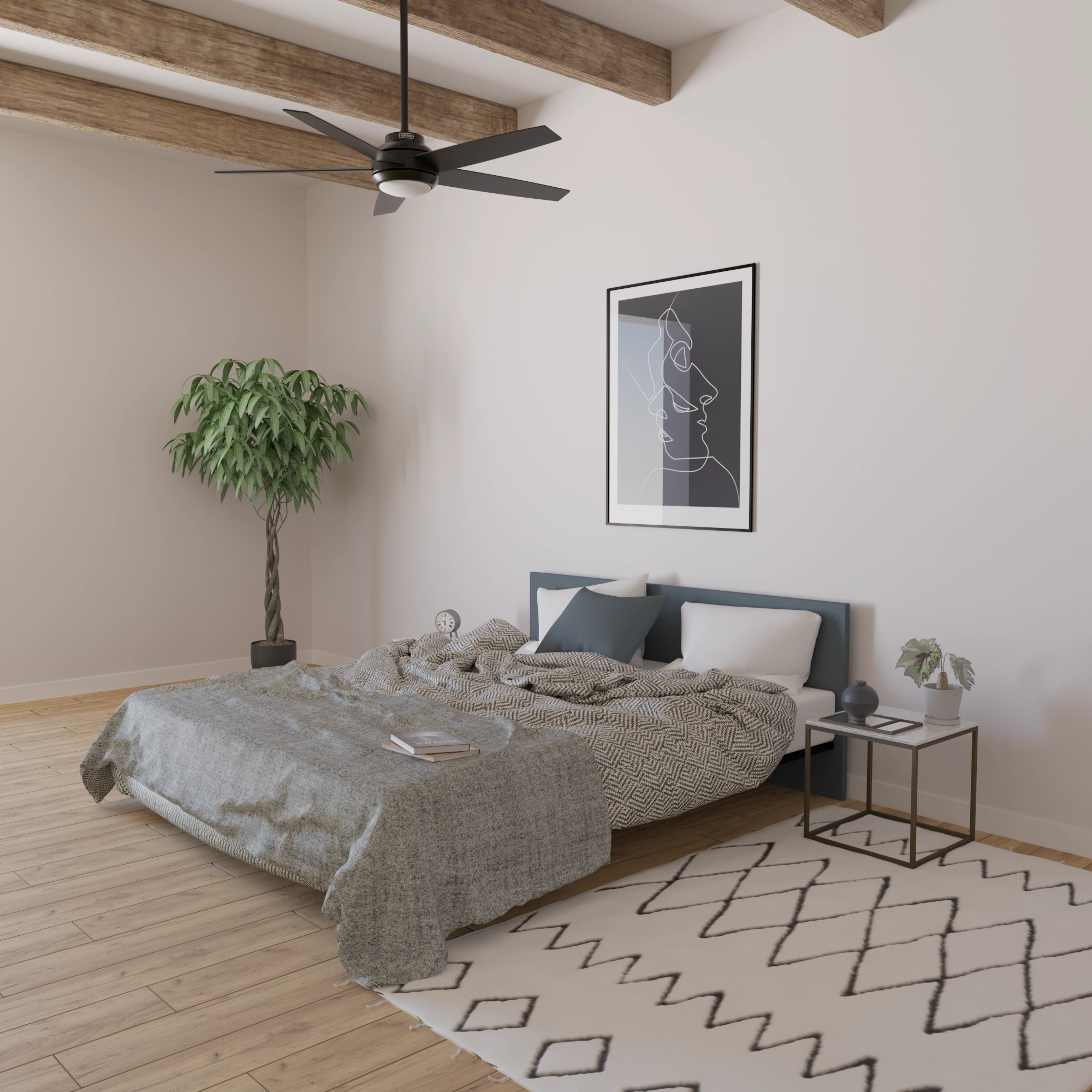 Zayden 52"Ceiling Fan Matte Black
