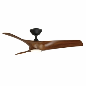 Zephyr 52"Ceiling Fan Matte Black/Distressed Koa weatherproof fans for outdoor environments