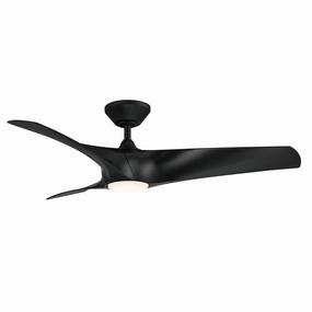 Zephyr 52"Ceiling Fan Matte Black quiet electric fans for home use