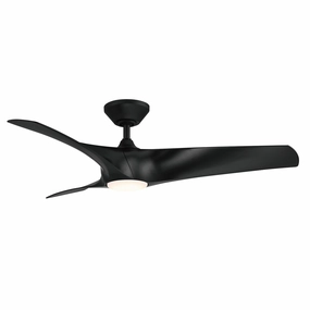 Zephyr 52"Ceiling Fan Matte Black weatherproof fans for outdoor environments