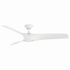 Zephyr 52"Ceiling Fan Matte White weatherproof fans for outdoor environments
