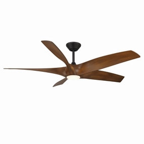 Zephyr 5 62"Ceiling Fan Matte Black/Distressed Koa quiet electric fans for home use