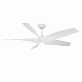 Zephyr 5 62"Ceiling Fan Matte White outdoor exterior fans for patio cooling