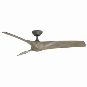 Zephyr 62"Ceiling Fan Graphite/Weathered Wood weatherproof fans for outdoor environments