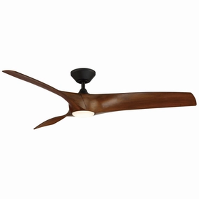 Zephyr 62"Ceiling Fan Matte Black/Distressed Koa weatherproof fans for outdoor environments