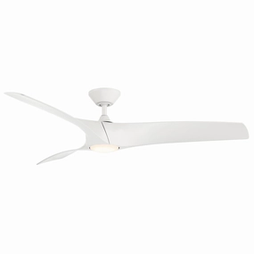 Zephyr 62"Ceiling Fan Matte White weatherproof fans for outdoor environments