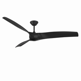 Zephyr 72"Ceiling Fan Matte Black energy-efficient medium fans with remote
