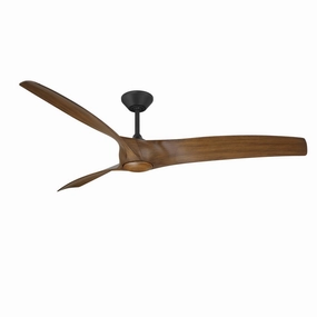 Zephyr 72"Ceiling Fan Matte Black/Distressed Koa outdoor exterior fans for patio cooling