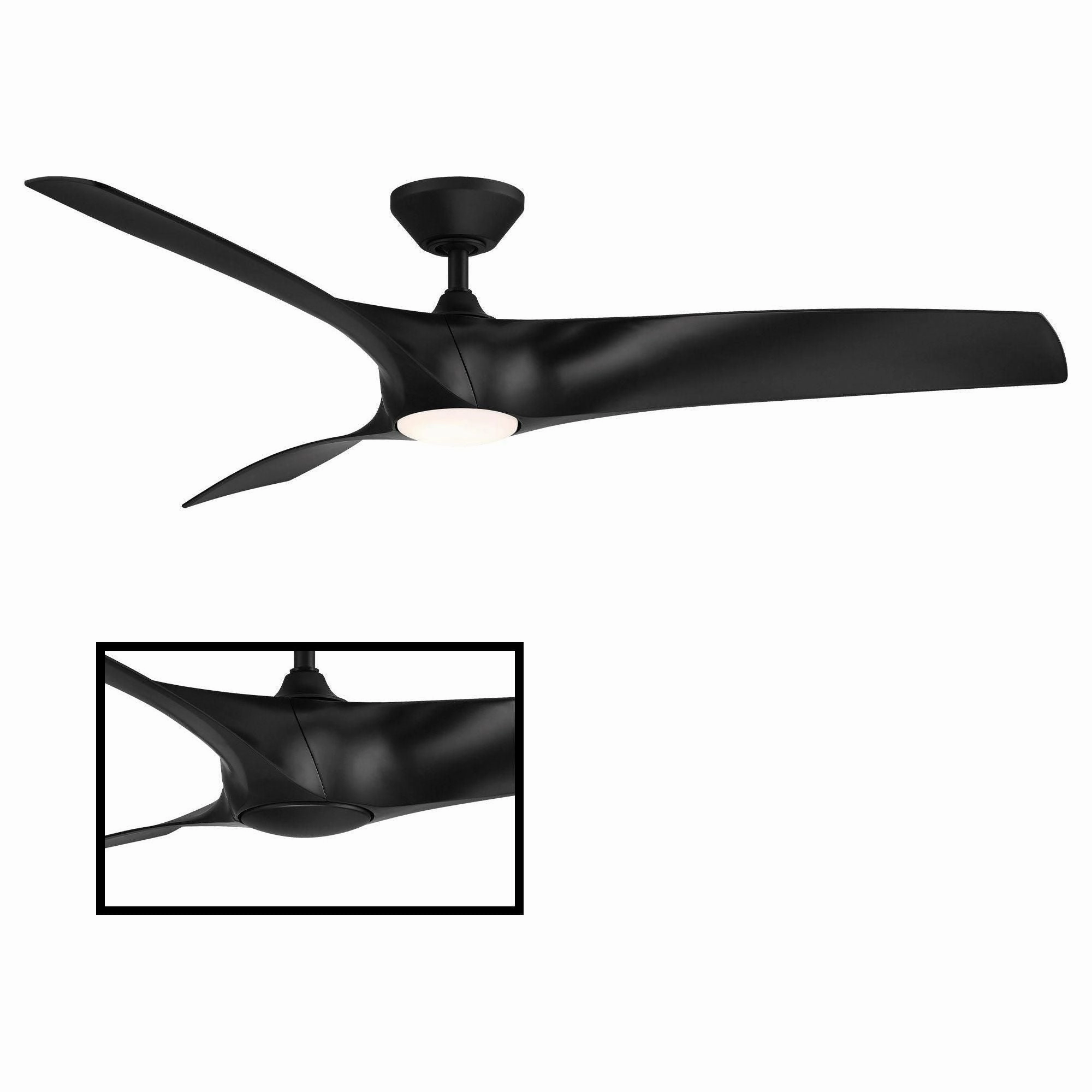 Zephyr Indoor/Outdoor 3-Blade 62" Smart Ceiling Fan with LED Light Kit and Remote Control