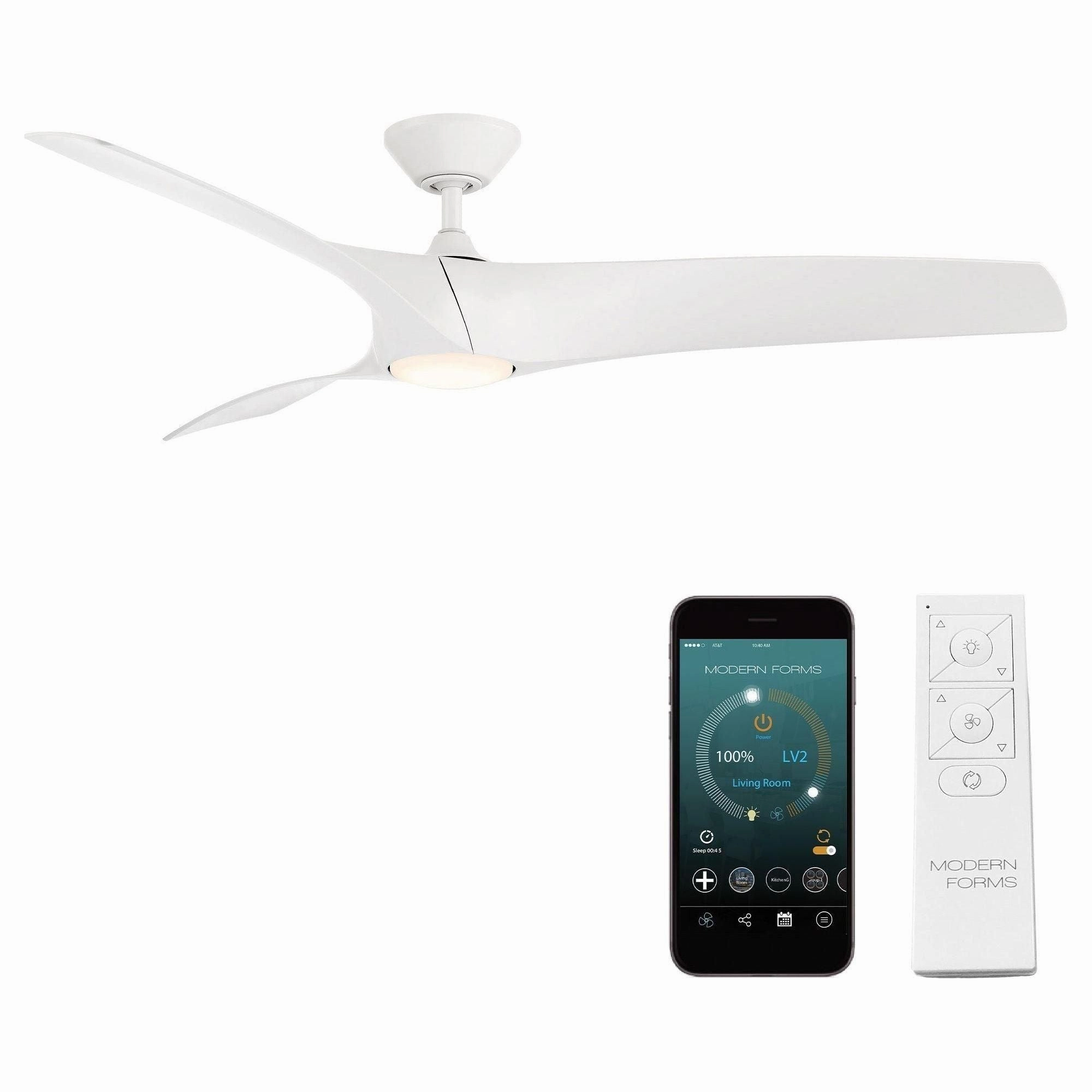 Zephyr Indoor/Outdoor 3-Blade 62" Smart Ceiling Fan with LED Light Kit and Remote Control