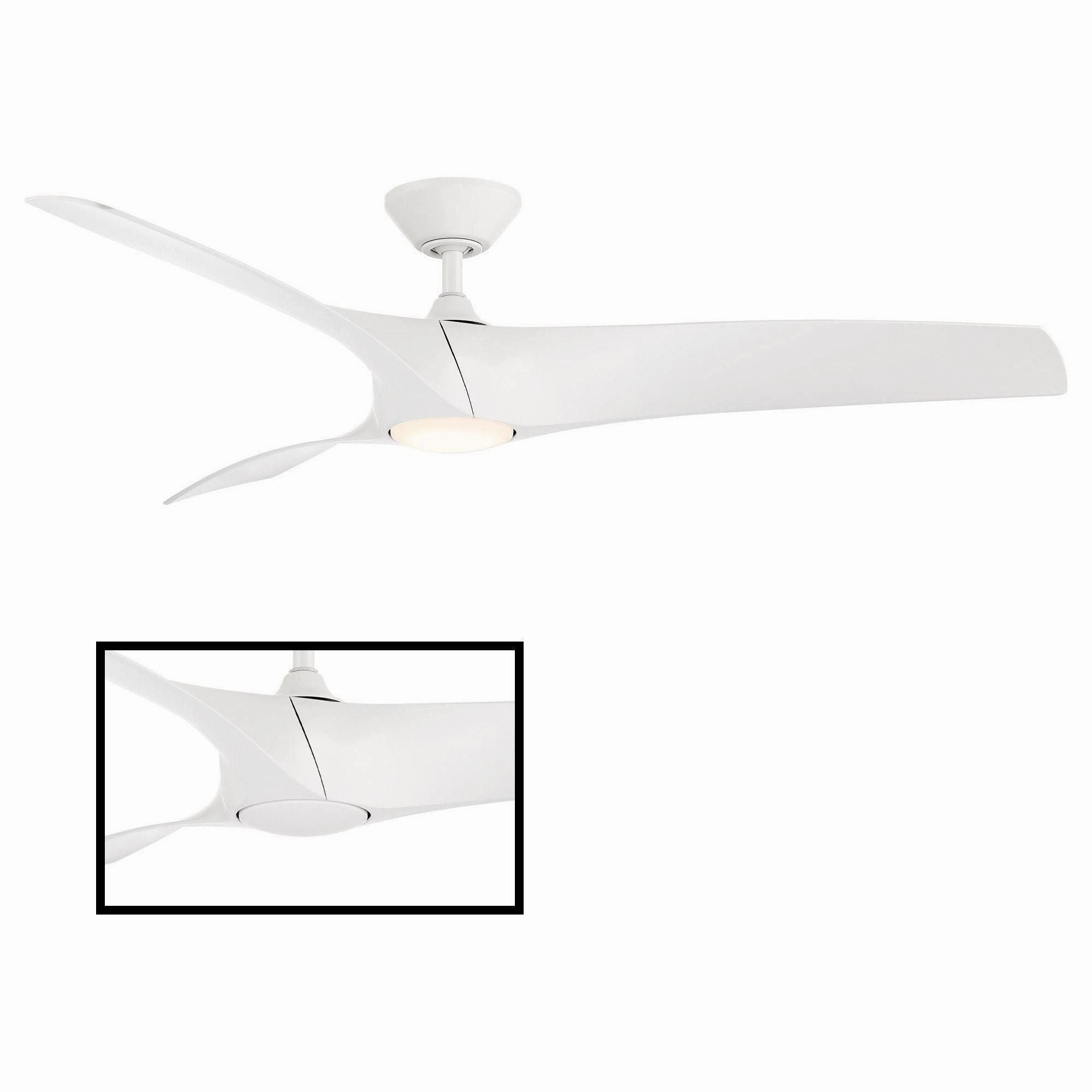 Zephyr Indoor/Outdoor 3-Blade 62" Smart Ceiling Fan with LED Light Kit and Remote Control