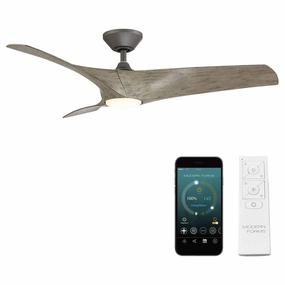 Zephyr Indoor/Outdoor 3-Blade 62" Smart Ceiling Fan with LED Light Kit and Remote Control quiet ceiling fans with remote control